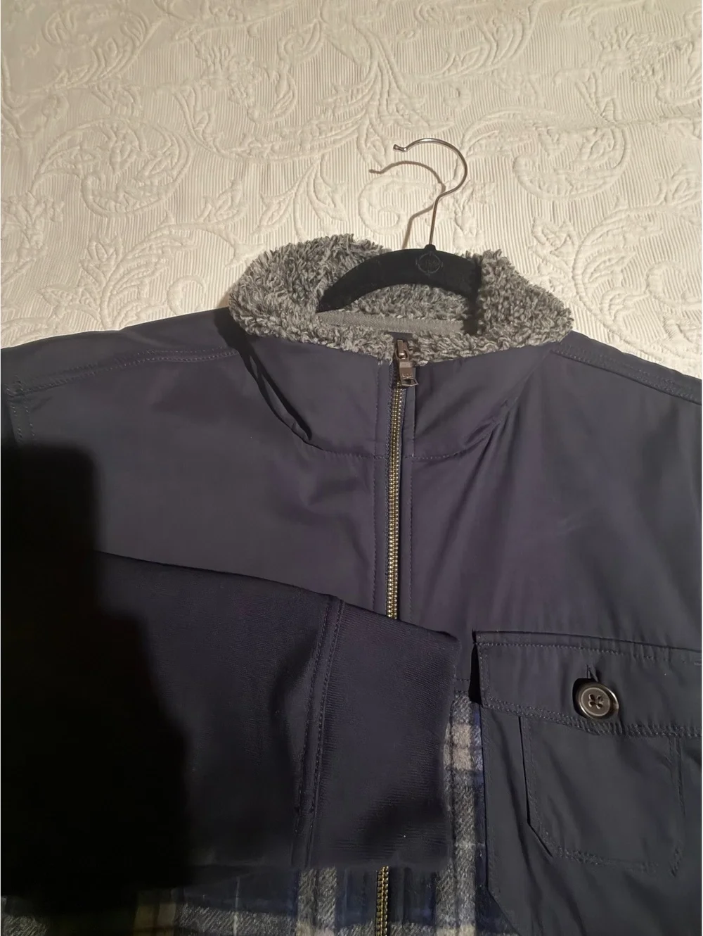Banana Republic XL Men's Zip-Up Plaid Jacket with Sherpa Lin